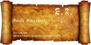 Redl Kazimir névjegykártya